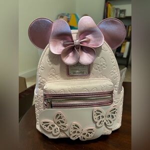 Loungefly Disney Minnie Mouse Pink Butterfly Mini Backpack New